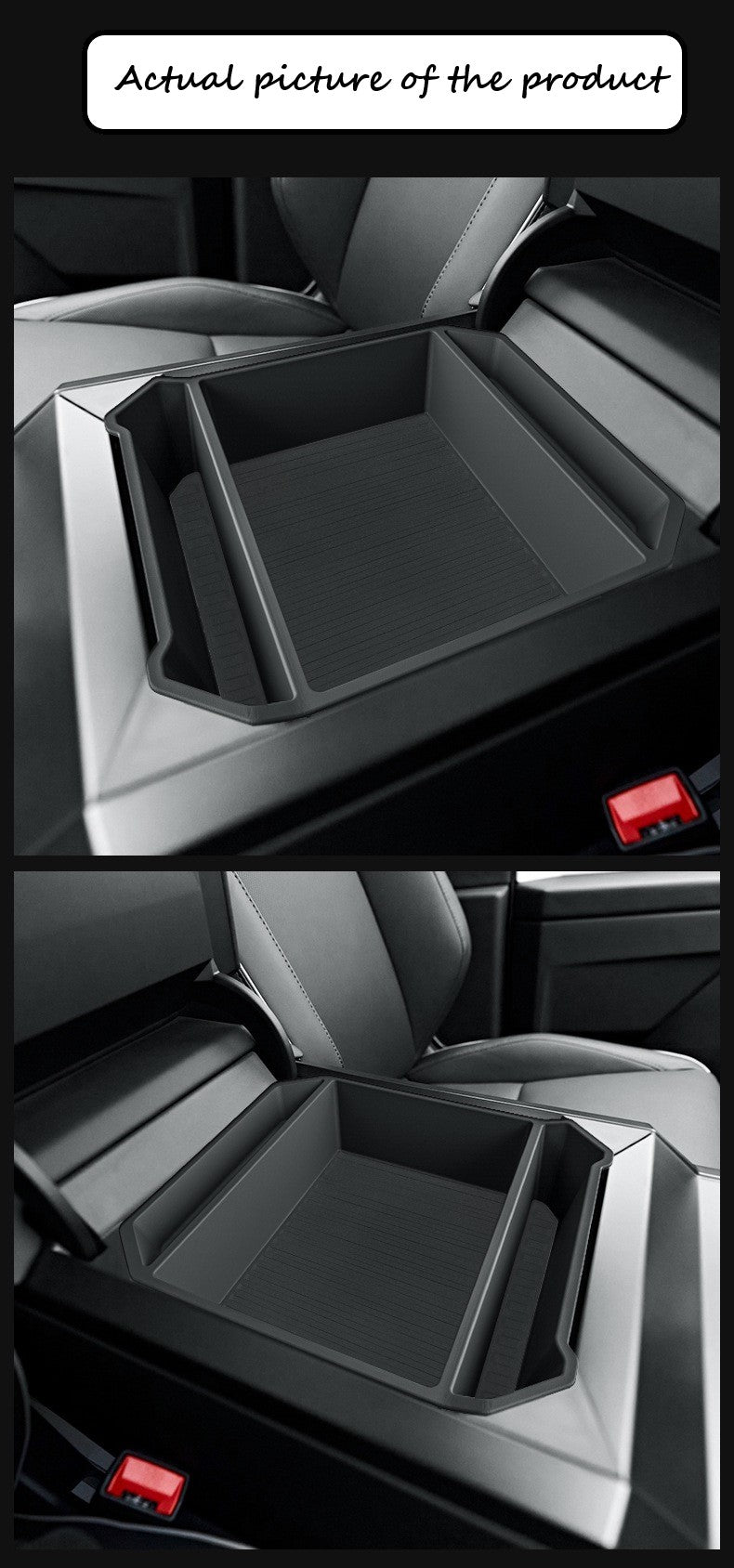 Cybertruck—Storage slot in the armrest box